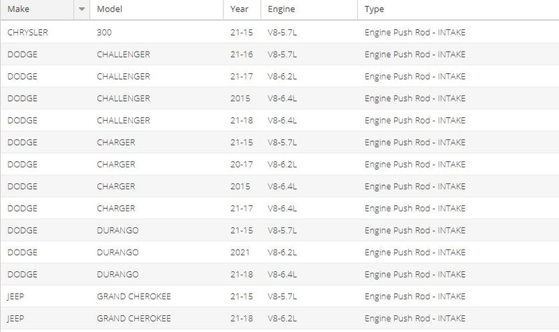 Mopar 05045515AA Engine Push Rod Intake